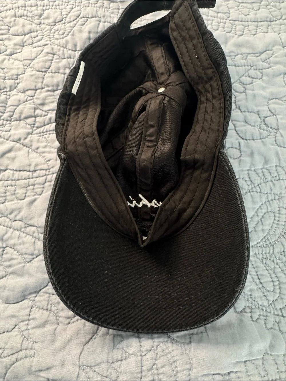 Black 'Sunshine' Embroidered Cotton baseball Cap